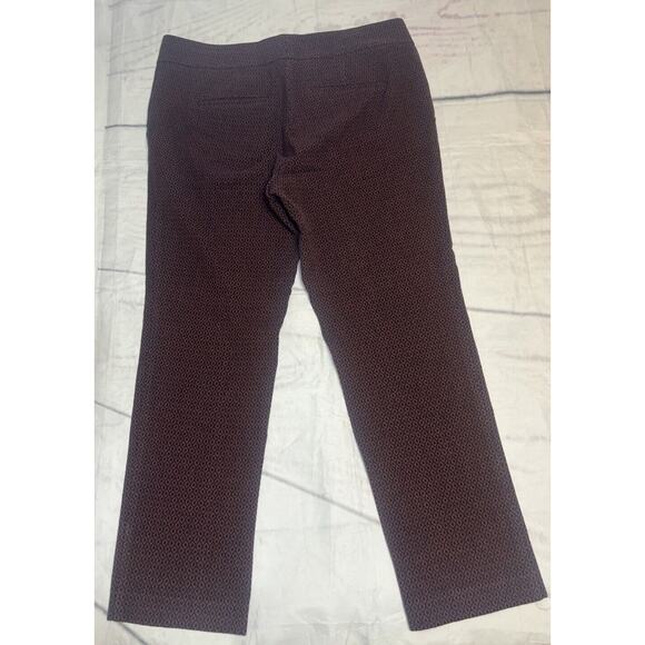 Ann Taylor Womens Size 8 Devin Fit Crop Ankle Pants Slacks Black Maroon (a1) - Picture 2 of 7